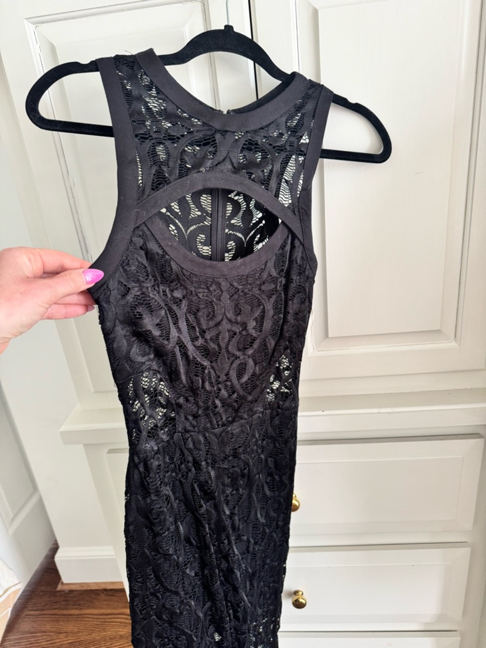 Alexis Black Lace Backless Midi Dress
